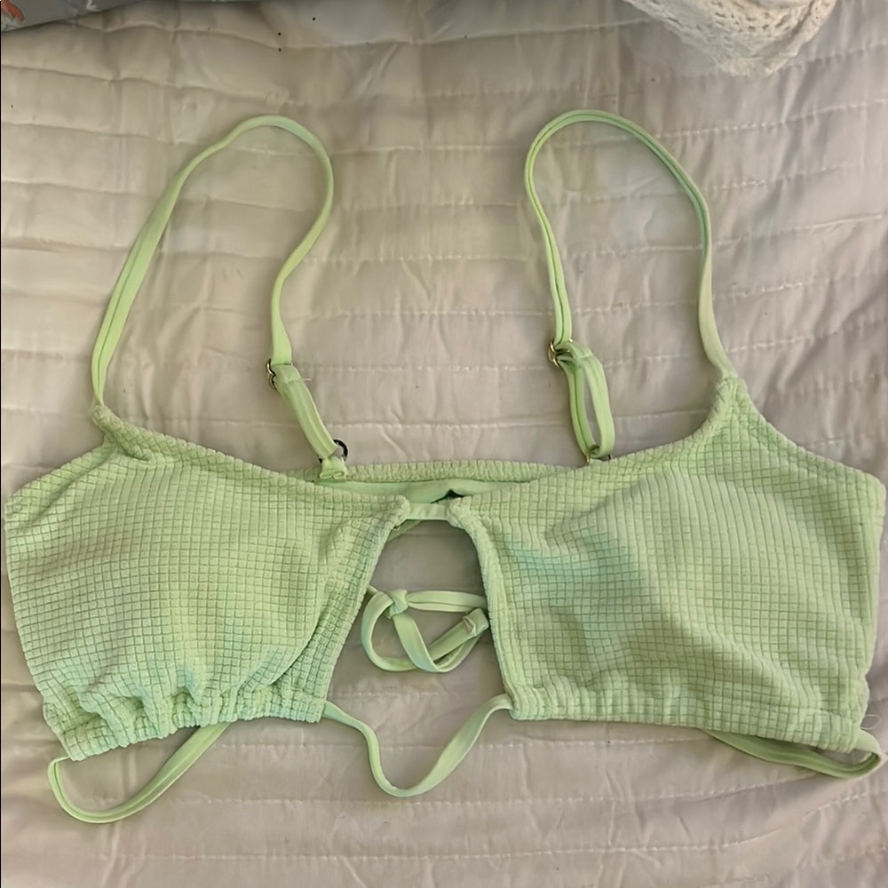 Celebrity Pink Light Green Swim Bra